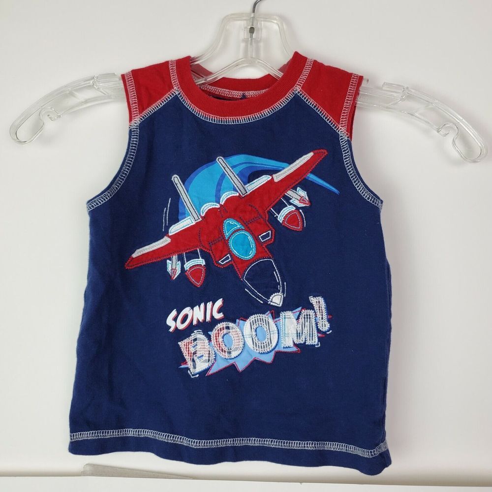 Garanimals Boys 24M Sleeveless Embroidered Plane Cotton Top